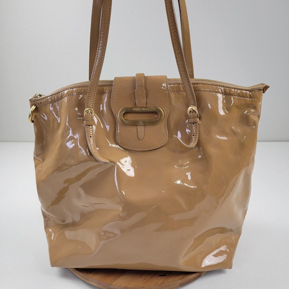 Jimmy Choo Tan Patent Leather Tote